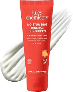 Juicy Chemistry Moisturising Mineral Sunscreen, 50ml | In - Vivo Tested SPF 40 & PA ++++ | With Aloe + Argan | Broadspectr... Price In India