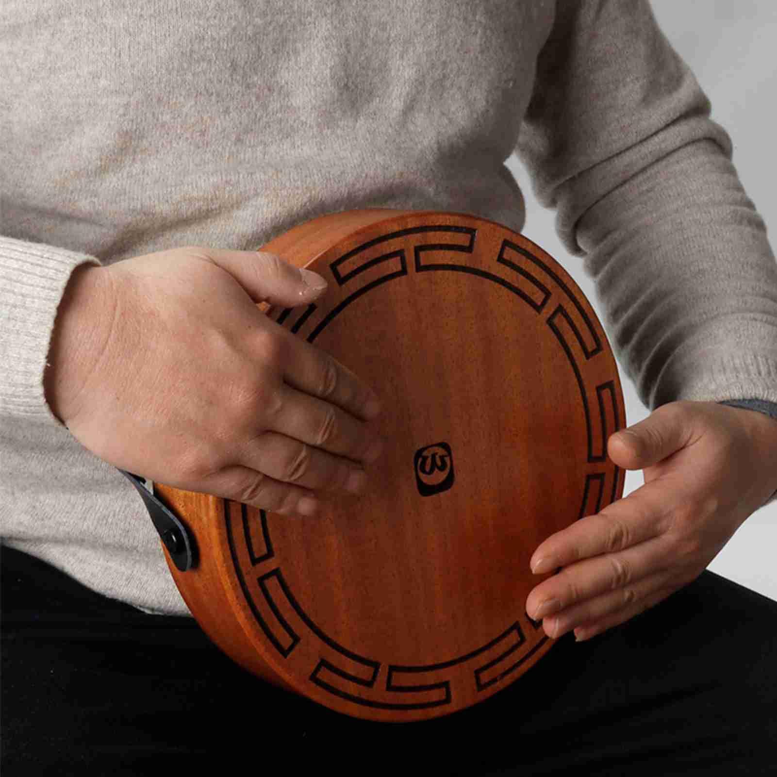 HUIOP Cajon Drum Drum Instrumento de percusión de Tambor de Mano Plano de 2 Tonos con Correa Ajustable y Bolsas de Almacenamiento Tambor Octogonal portátil para Principiantes