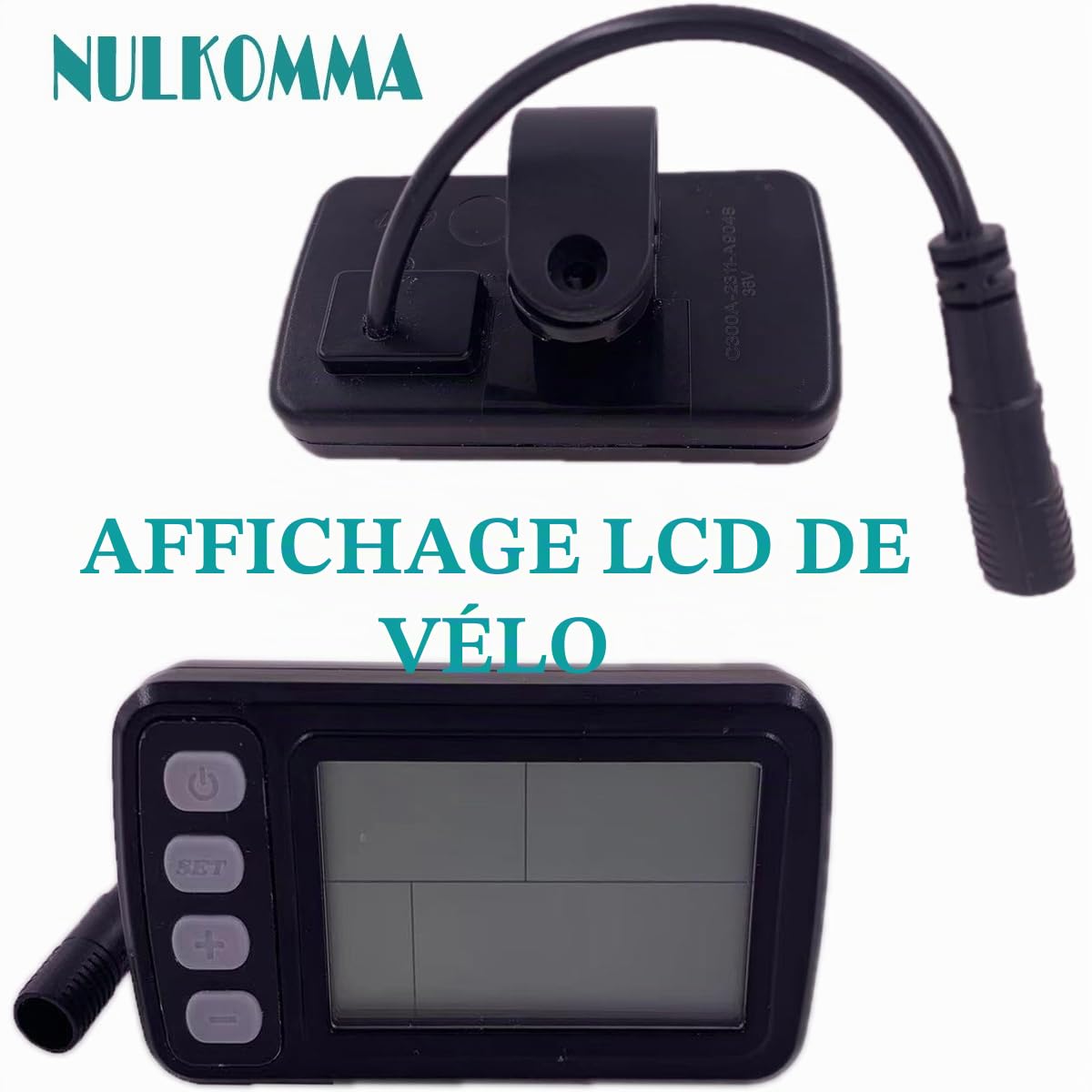 Écran LCD pour Vélo Électrique C300/C302 Panneau de Contrôle avec Prise Étanche 36V/48V Compteur de Vitesse pour Vélo Électrique