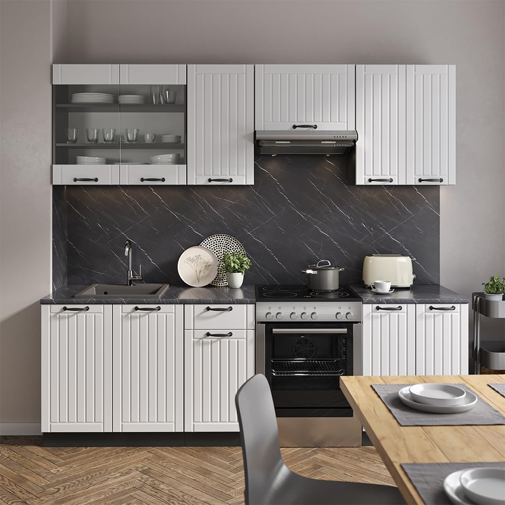 Vicco Meuble Cuisine Fame-Line, Blanc Haute Brillance