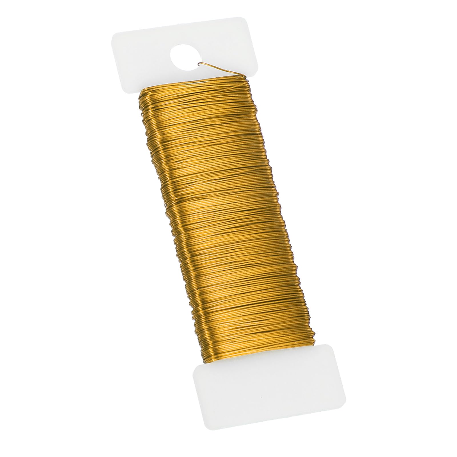 PATIKIL 20 Gauge Floral Flexible Paddle Wire, 38 Yard (115 Feet) Florist Wreath Wire for Crafts Flower Arrangement, Dark Gold