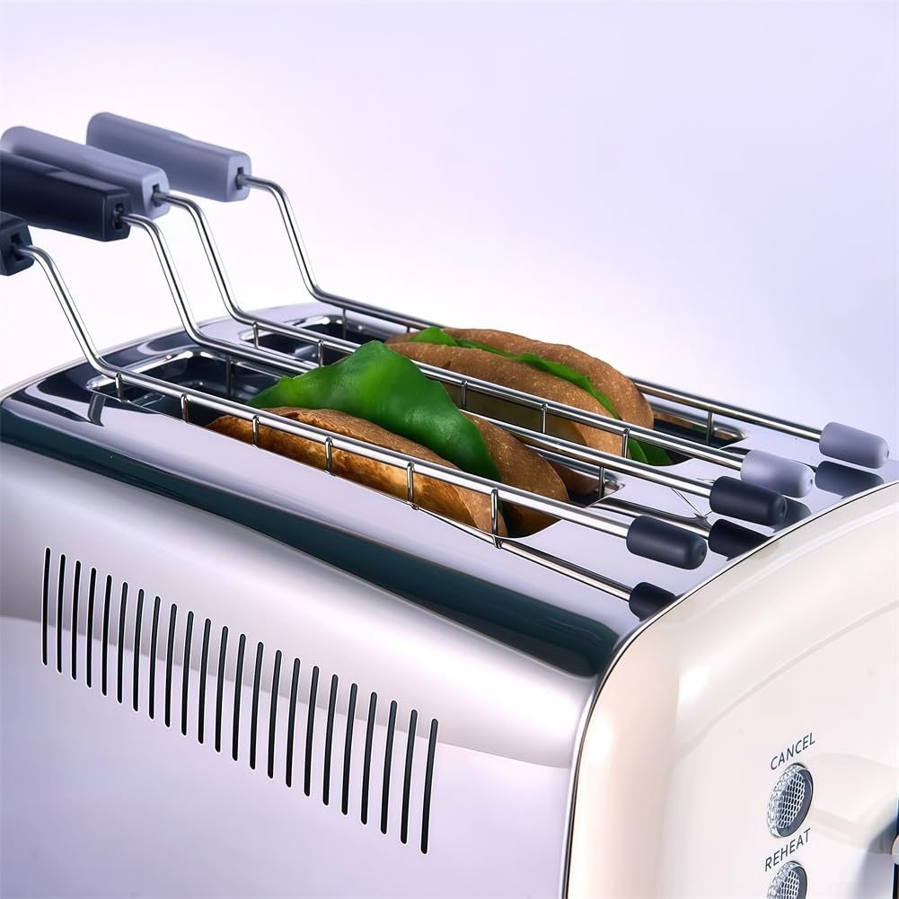 Jaula de sándwich de acero inoxidable para tostadora de pan con clip para tostar bollos y bagels tostado sin esfuerzo y manejo seguro (gris)