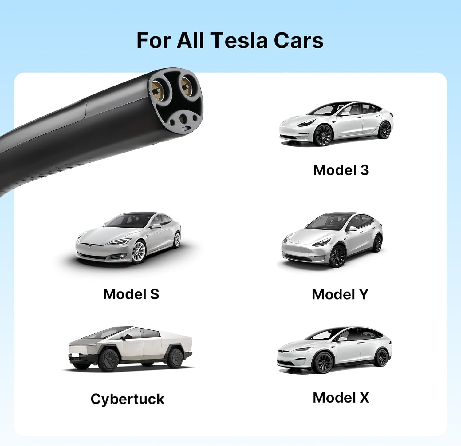 Morec Level 1 EV Charger for Tesla, 15A 120V Portable Car Charger with 25ft Charging Cable for Model Y/3/S/X, Max 1.65KW Nema 5-15 Plug