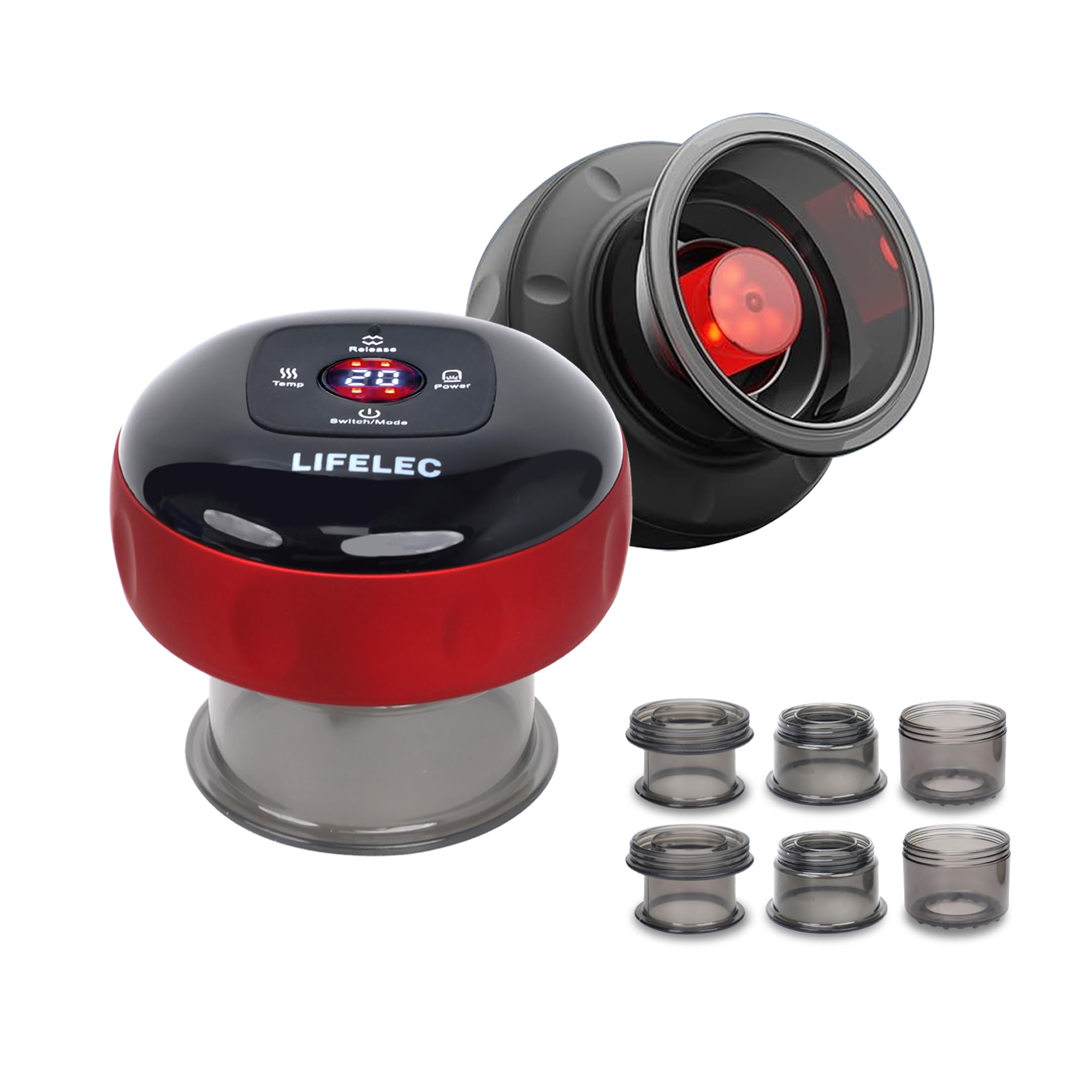 Condition photo showing Good Condition for 2pcs electric cupping therapy set red light & smart cupping therapy massager, cupping device bundle, automatic suction cups for athletic, muscle massage, pain relief (6 cups &12-level heat&suction)