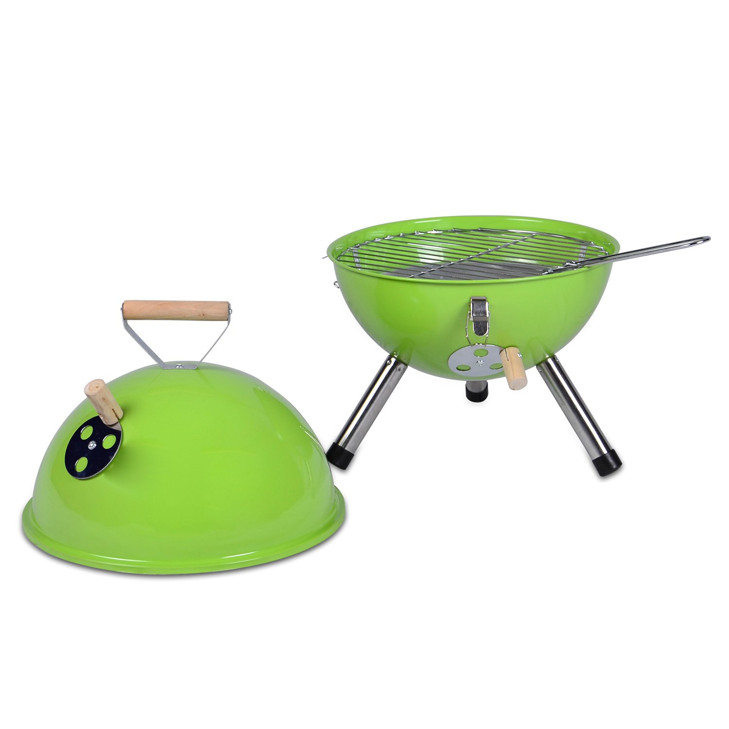 Mini Kugelgrill für Terrasse + Barbecue Ø 30 cm grün