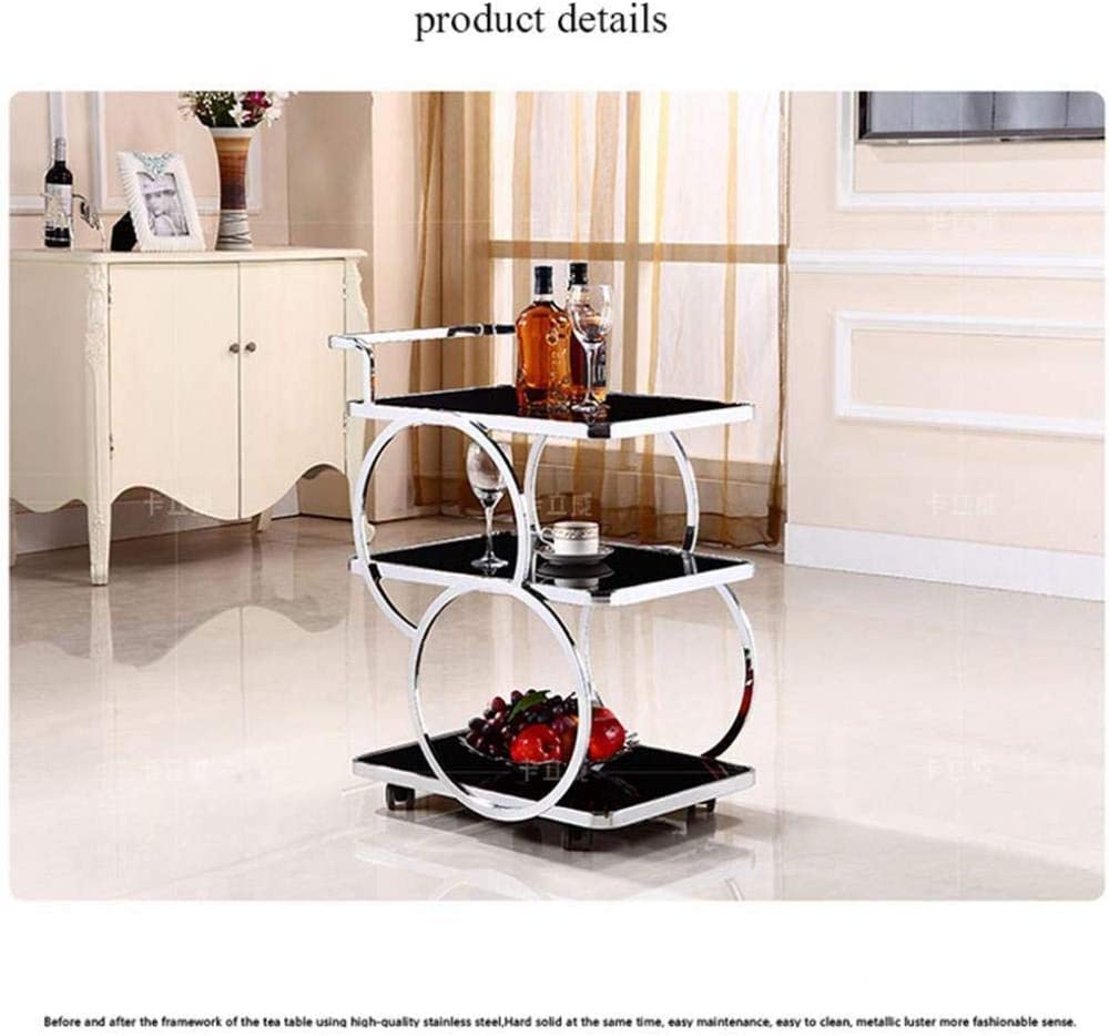 Elegante carrito de servir vino de vidrio templado para el hogar, cocina, hotel, carrito de bar móvil con diseño de coche de entrega, ideal para bebidas y servicio de comedor