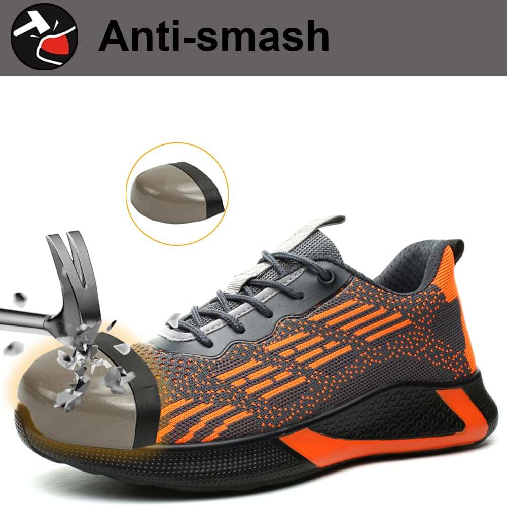 Scarpe Antinfortunistiche Scarpe da Lavoro Uomo Donna Scarpe Protettive Traspiranti Antiscivolo con Puntale in Acciaio per Unisex 36-46