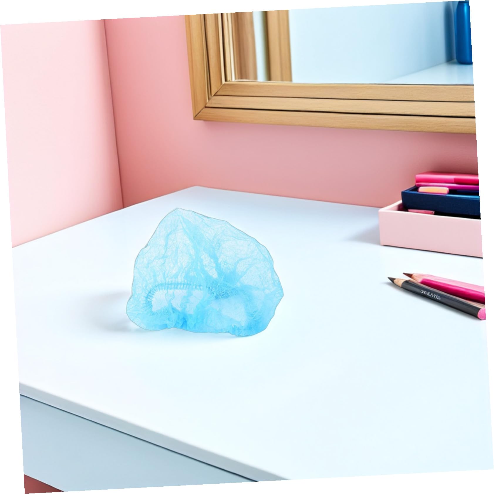 20pezzi Cuffie Monouso in Non Elasticizzato Per Pulizia Del Trucco e Doccia Design Facile Da Riporre Colore Blu
