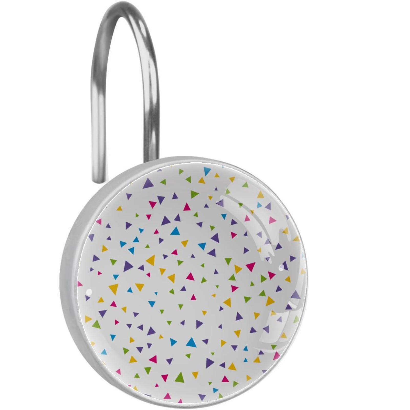 Crochets de rideau de douche motif triangle pour rafraîchir la salle de bain