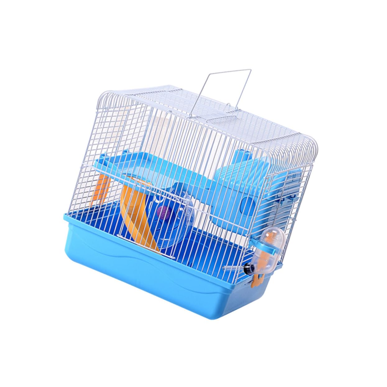 BESPORTBLE Cage pour Chinchilla - Maison pour Hamster Double Couche Sûre Et Spacieuse avec Roue De Course Et Bouteille Anti-Fuite
