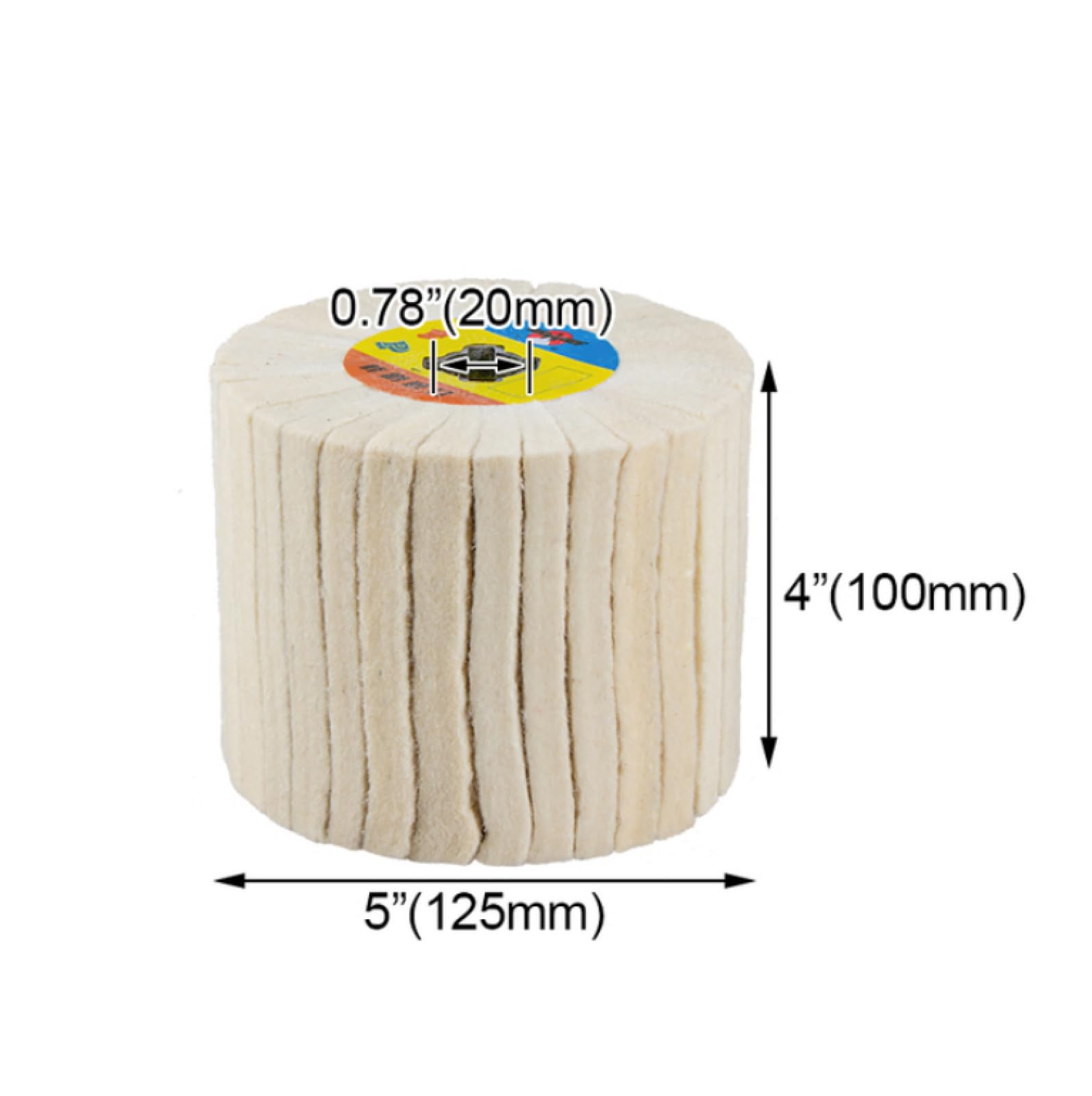 Rueda De Tambor De Desbarbado Y Pulido De Trefilado De Rueda De Fieltro De Lana Para Acero Inoxidable,125mmx100mm
