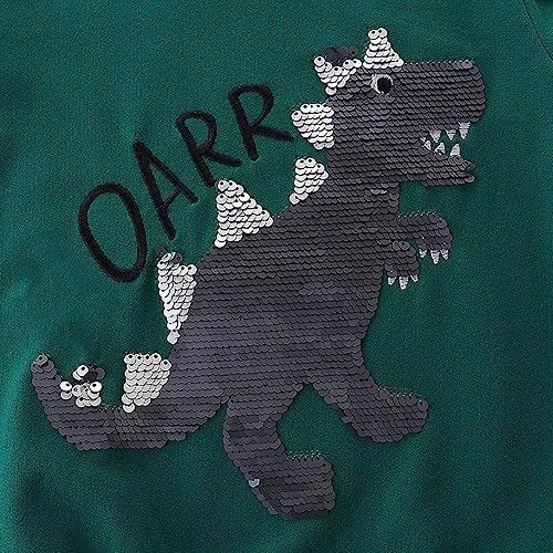 Toddler Boys Autumn 2023 New Dinosaur Print Pullover Round Neck Long Sleeve Sweatshirt School Daily Wear 4t4