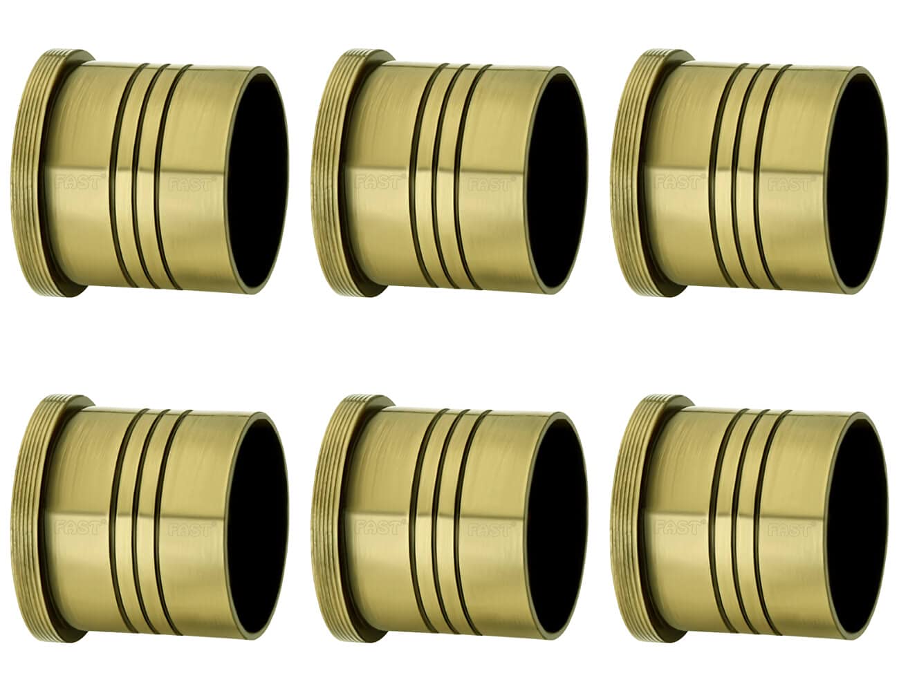 FAST WTW02 Heavy Brass Antique Wall to Wall Concealed Brackets for 1 Inch Stainless Steel Curtain Rod (6)