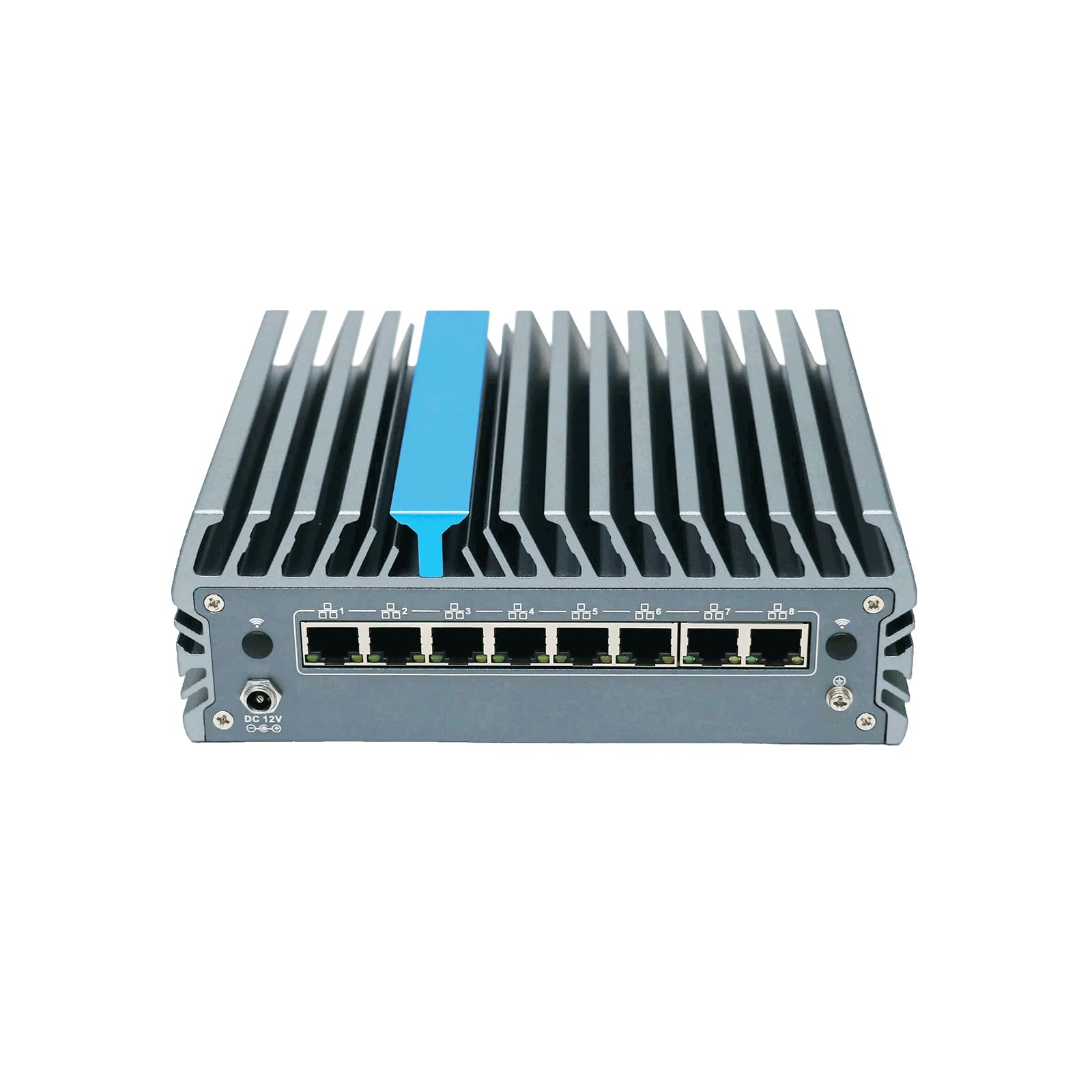 Side Mount DIN Rail Firewall Appliance with vPro, Mini PC, OPNsense, VPN, Ultra 5 125U, RX24, 7 x I226-V, 1 x I226-LM LAN, AI Boost NPU, 16G RAM, 256G SSD