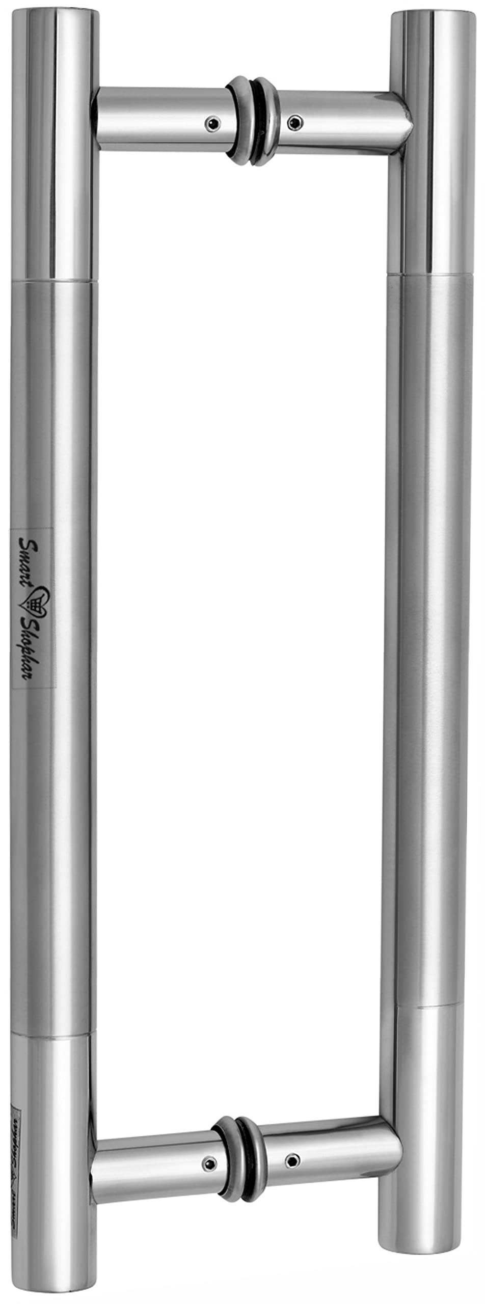 SMART SHOPHAR Stainless Steel Afreen Glass Pipe Handle 18 Inche Silver Set of 1 (2 Pieces) / Elegant and Stylish/Quick to Install/Suitable for Wooden Frame Glass Doors/Mounting Hardware