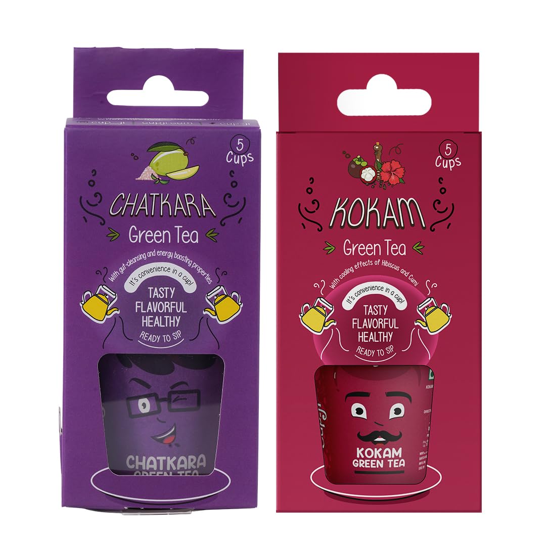 Cup-Ji : Combo Pack - Chatkara & Kokam Ready to Sip Green Tea | Helps in Weight Management & Improves Digestion | Sugar-free | Whole Leaf Teas | All Natural | Non - Bitter & No Calories | 2 x 5 Cups. (B0D2P7V6JR) Amazon Price History, Amazon Price Tracker
