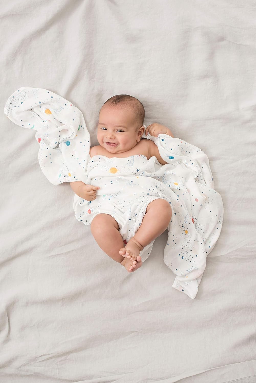 aden + anais Coperta morbida e setosa in mussola per neonati e ragazzi, 120 x 120 cm, ideale per neonati e neonati, in viscosa di bambù, regalo perfetto per la doccia, confezione da 3, stelle