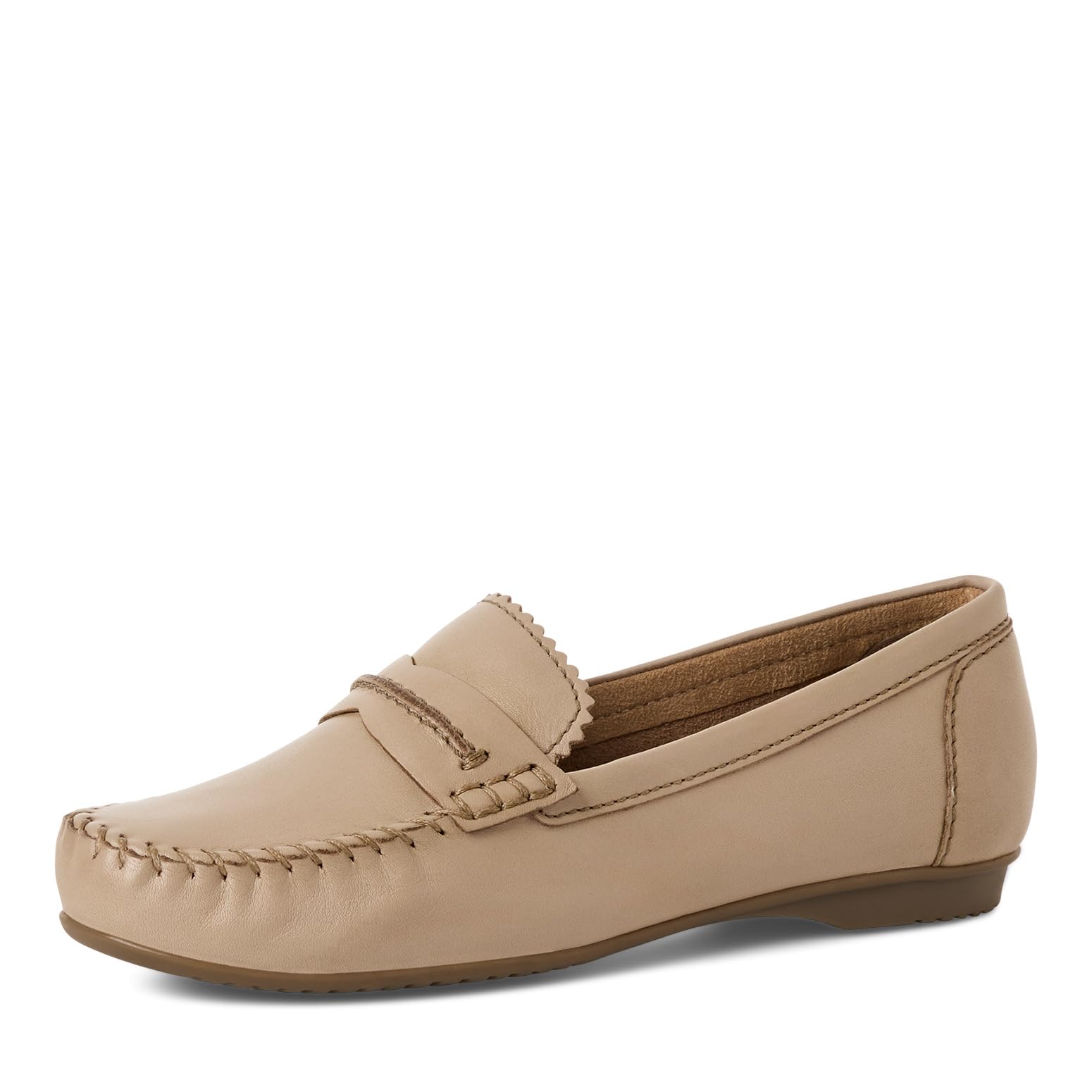 MARCO TOZZI Women's Moccasin Leather Refined, Beige (Taupe), 7 UK