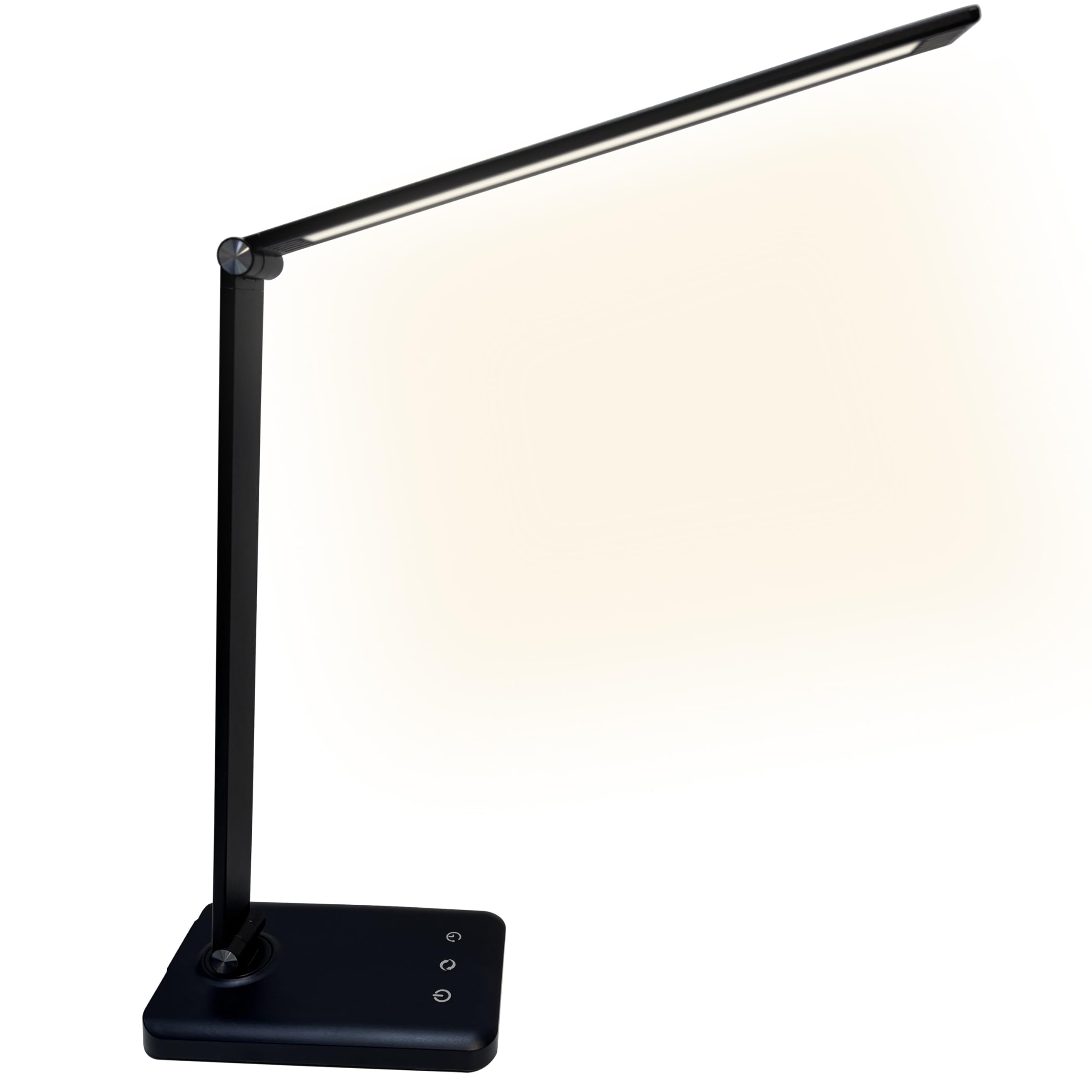 Evapure Black Led Desk Lamp With Usb Charging Port – Dimmable Touch Control Table Lamp With 5 Colour Modes & 10 Brightness Levels – Foldable Reading Light For Home Office & Bedside