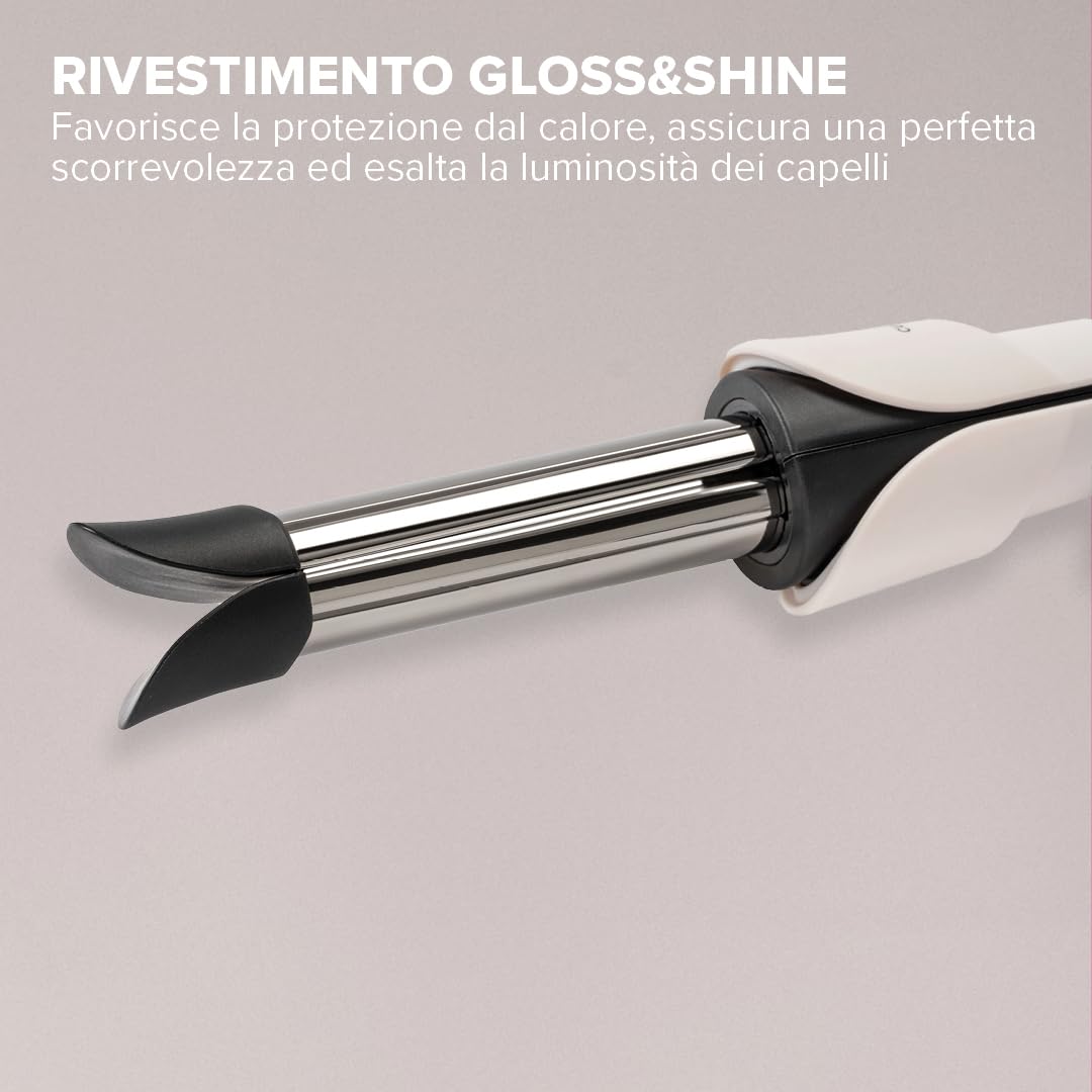 Bellissima Imetec Instant Curls & Waves, Ferro arricciacapelli per onde, Thermo Control, diametro 25 mm, Temperatura Regolabile 170°C-210°C, Riscaldamento Rapido, Autospegnimento, Fermacavo