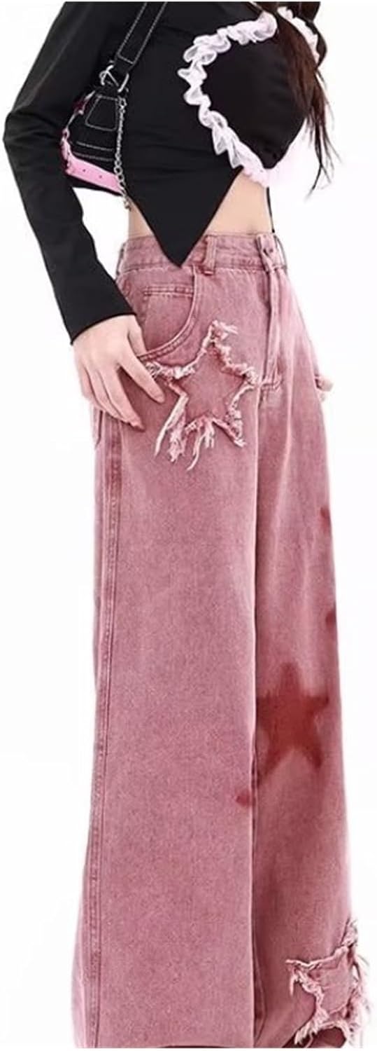 ◆LCDC◆ PINK WIDELEG DENIM LCDSACDP22040 Wide Leg Stretch Denim Jeans – The Trendy Side