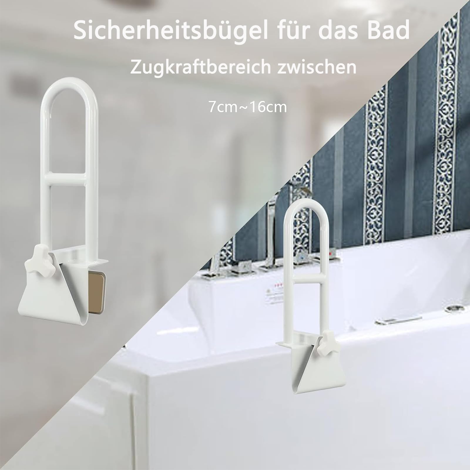 IBVIVIC Badewannen-Einstiegshilfe für senioren Höhenverstellbar Badewannenrand-Handlauf 45 x 20.5 x 16 cm Geeignet für ältere Menschen, Kinder und Menschen mit eingeschränkter Mobilität