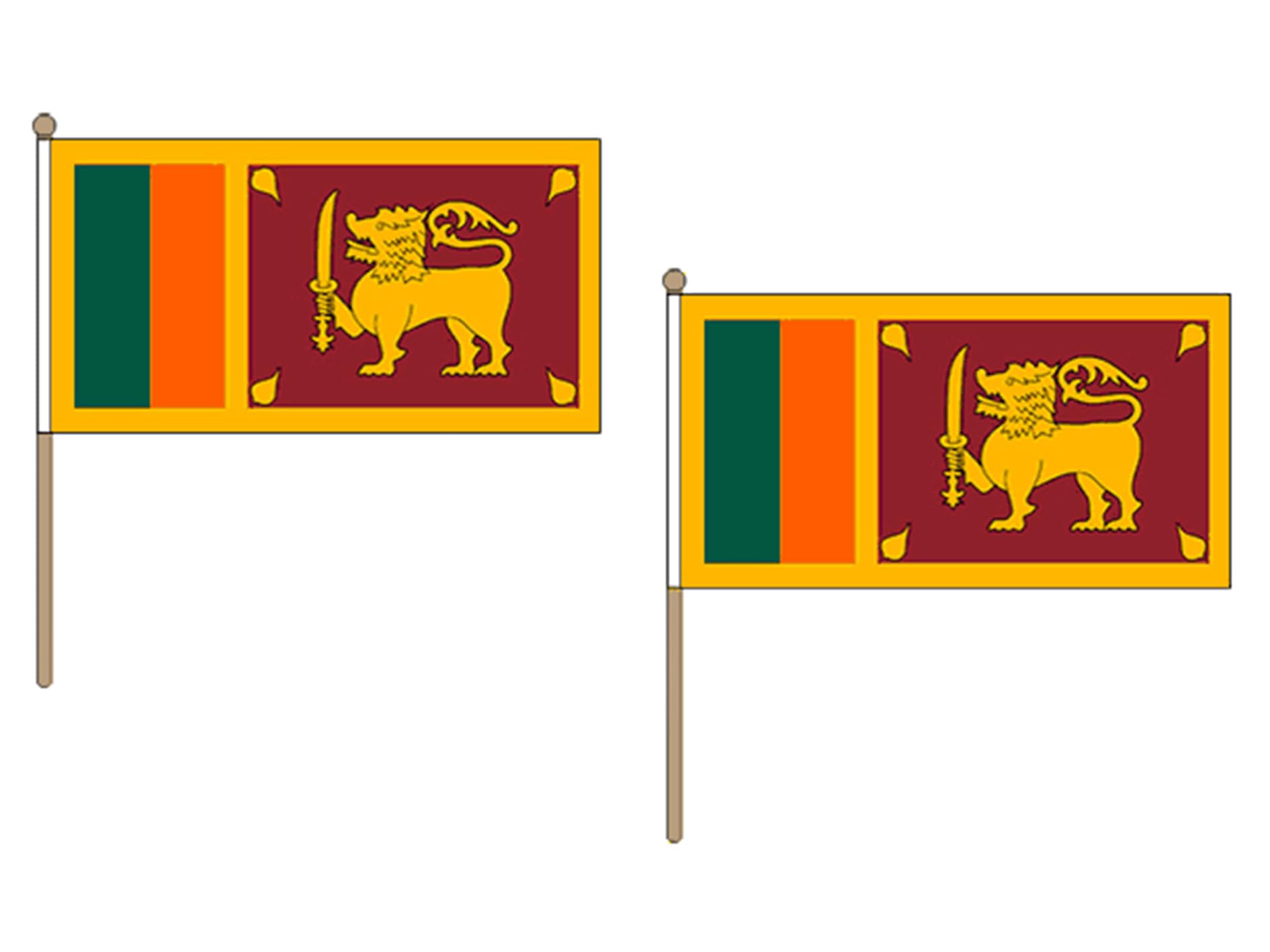 Drapeau Sri Lanka 45x30cm pas cher pavillon sri lankais à hampe en bois - AZ FLAG