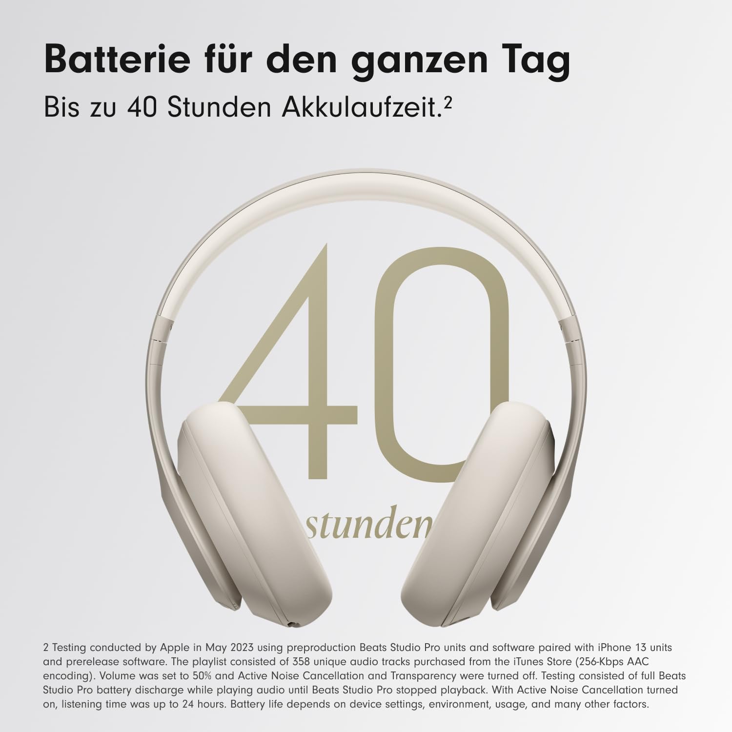 Beats Studio Pro – Kabellose Bluetooth Noise Cancelling Kopfhörer – Personalisiertes 3D Audio, USB-C verlustfreies Audio, Apple & Android Kompatibilität, Bis zu 40 Stunden Wiedergabezeit - Sandstein