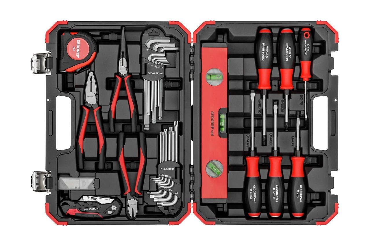 GEDORE red Juego de herramientas, Juego de 43 piezas, Lleno, Herramientas para trabajo y bricolaje, En caja de plástico, R38003043