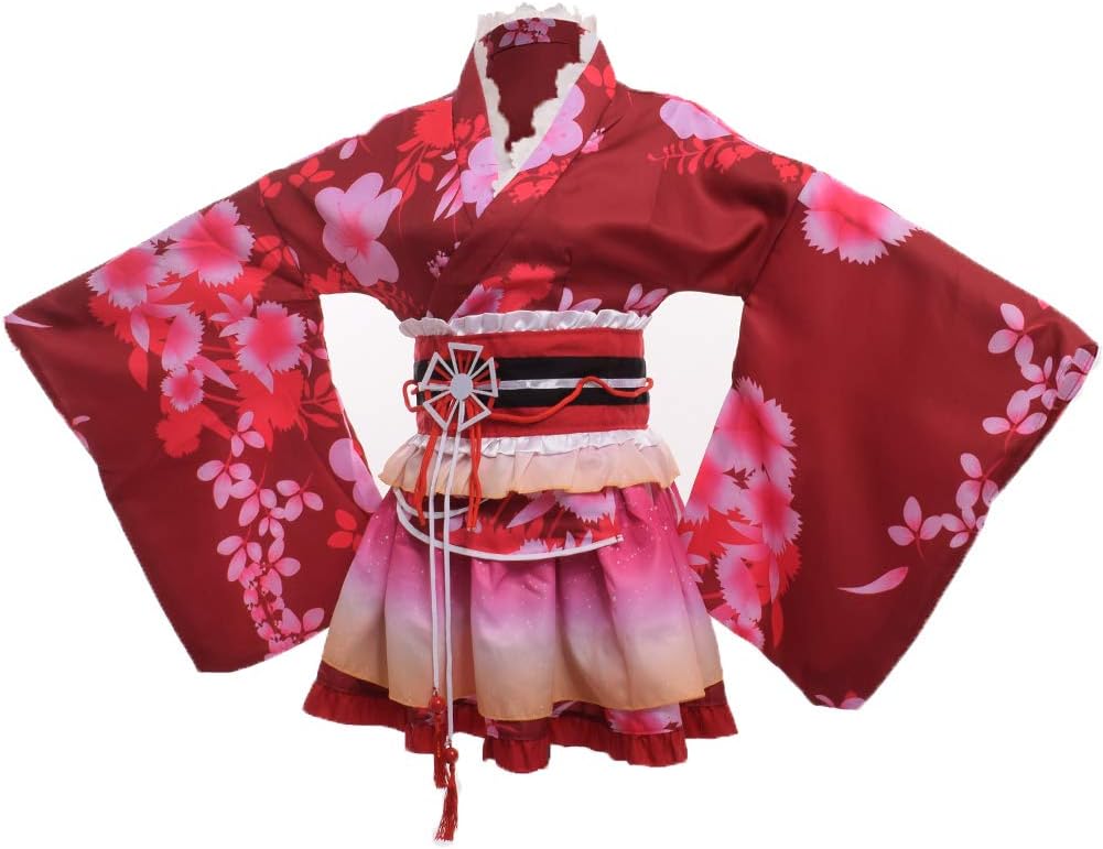 Japanese Yukata Kimono Costume Anime Cosplay Robe For Women Girls