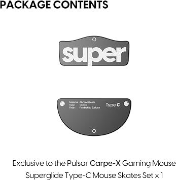 Pulsar Gaming Gears Superglide Type-C Mouse Skates for Carpe-X, Black