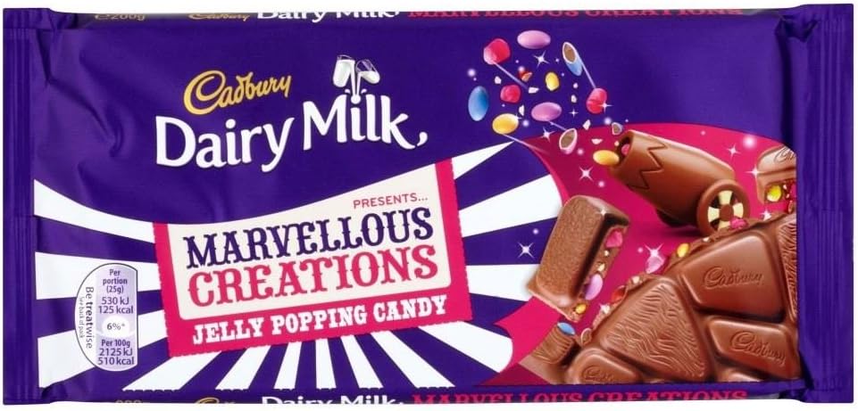 Cadbury Dairy Milk Marvellous Creations - Jelly Popping Candy Shells (200g) - Pack of 2
