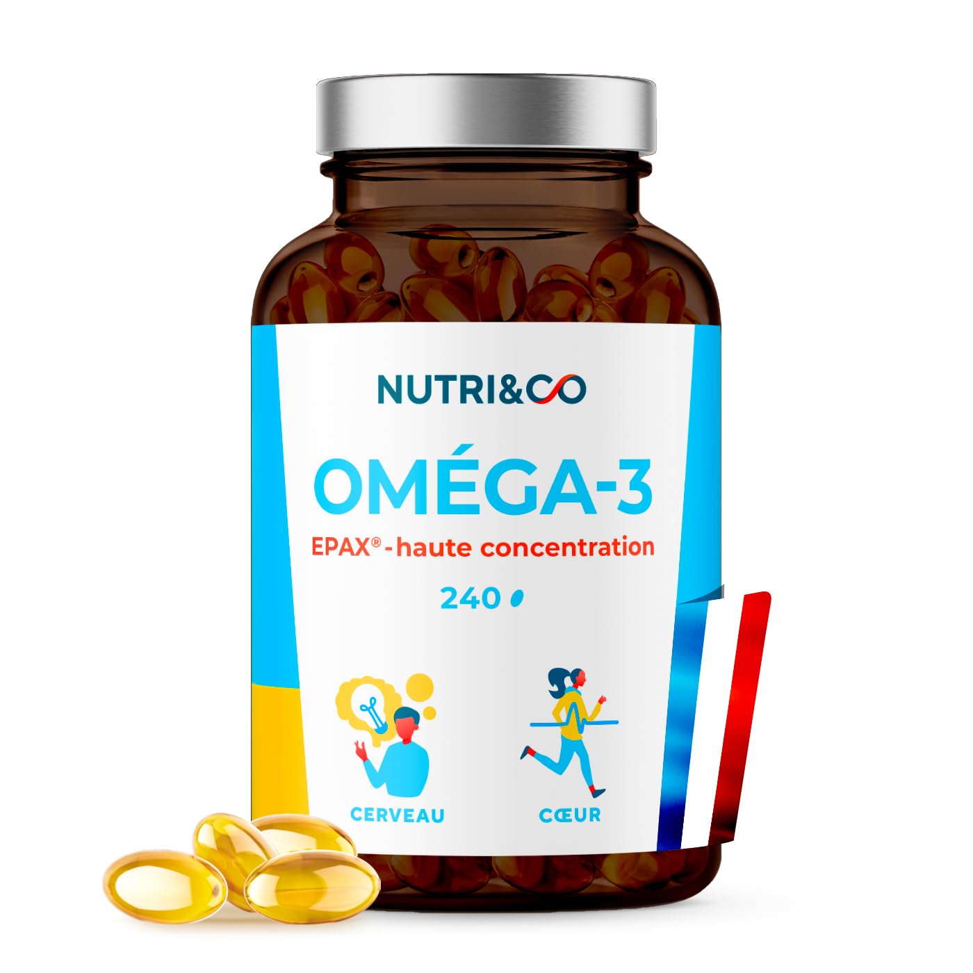 NUTRI & CO Omega 3 Huile de Poissons Sauvages EPAX®