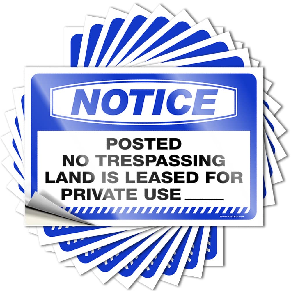 Fzfn Colour Summer Sticker Aesthetic Decals, Girly Cute Pattern Design For Fishing Notebook | Case Removable Vinyl Notice Posted No Trespassing Land Is Leased For Private Use_(12X18cm)