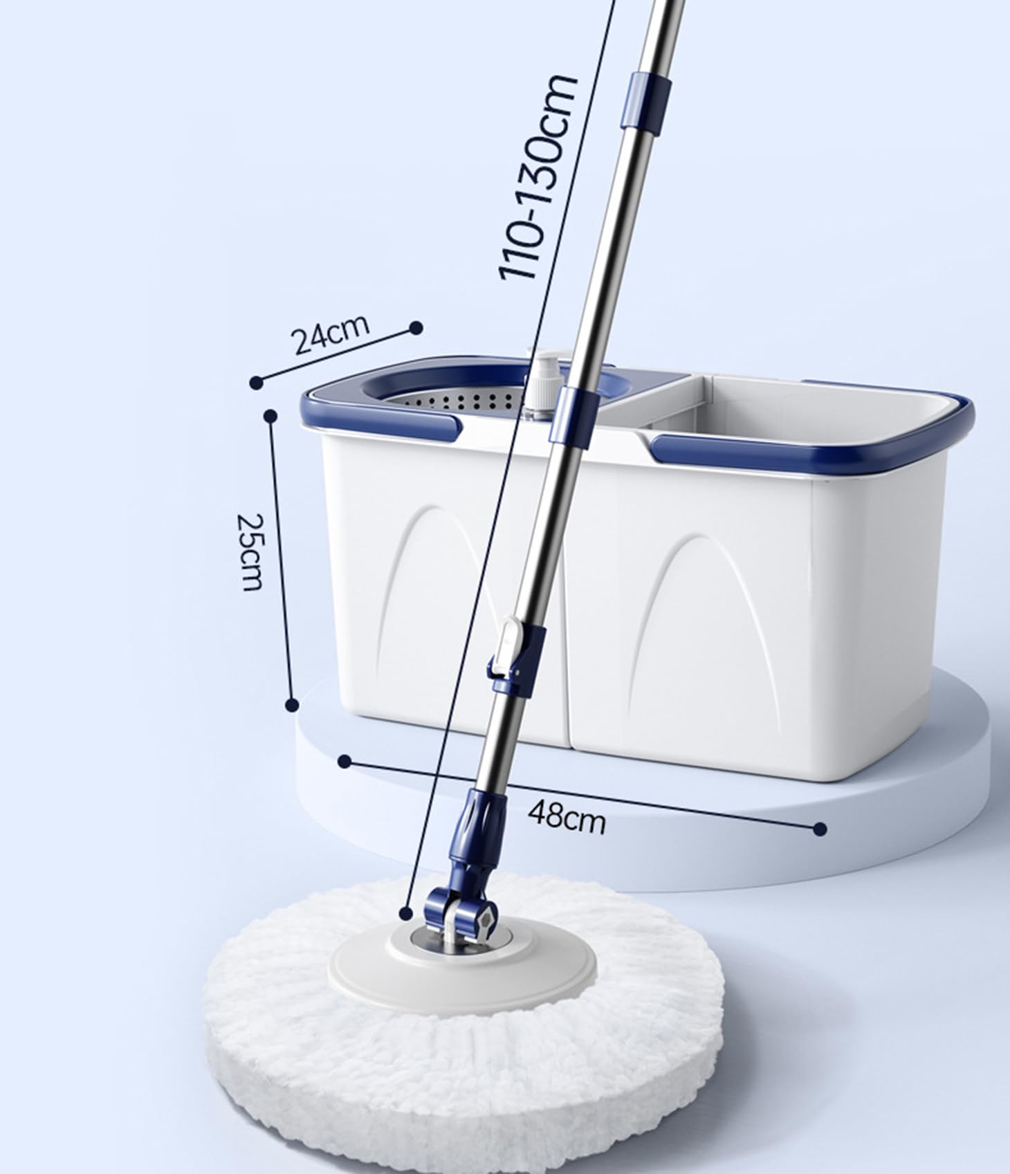 Juego de fregona y Cubo giratorios, fregona giratoria de Microfibra, fregonas giratorias con Pedal y Cubo con Juego de escurridor para Limpieza de Pisos, Apto para hogar y Oficina