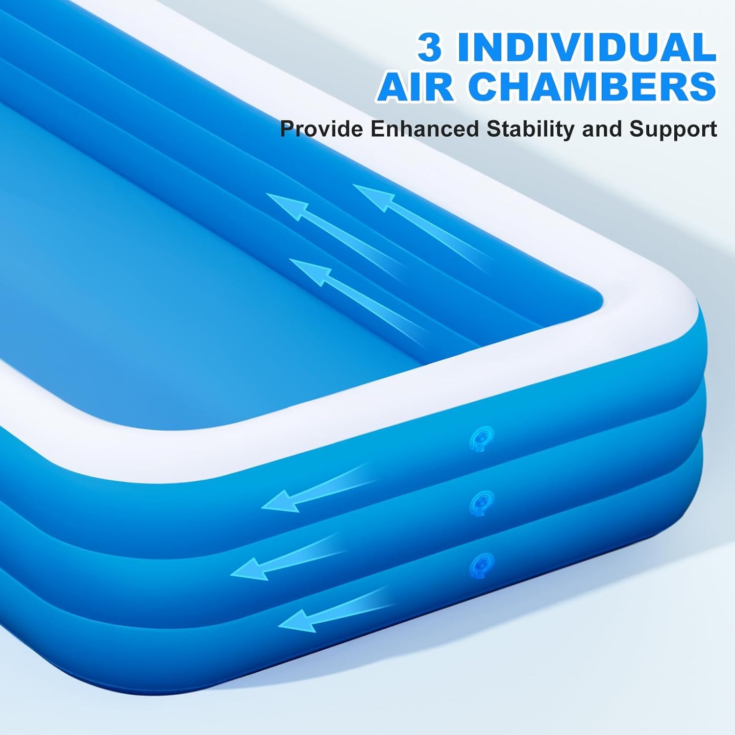 Piscina Gonfiabile Extra Large per Adulti E Famiglie, 120x70x22 Cm, Piscina Gonfiabile Rinforzata per Giardino, Cortile, Divertimento Allaperto E Relax Estivo.
