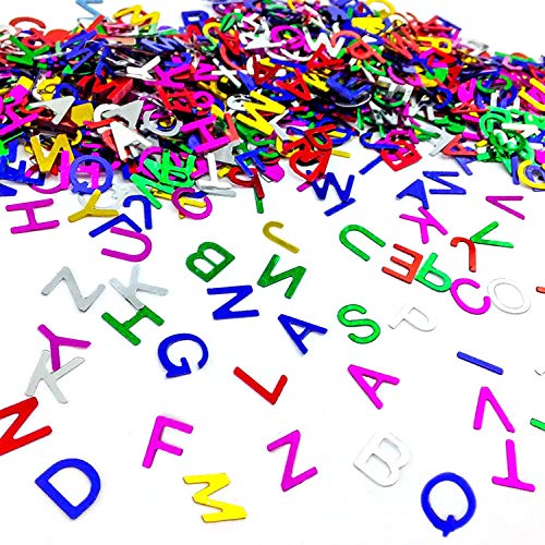 Oblique Unique® ABC Letras confeti multicolor – 42 g decoración de mesa decoración para iniciación escolar, comienzo escolar
