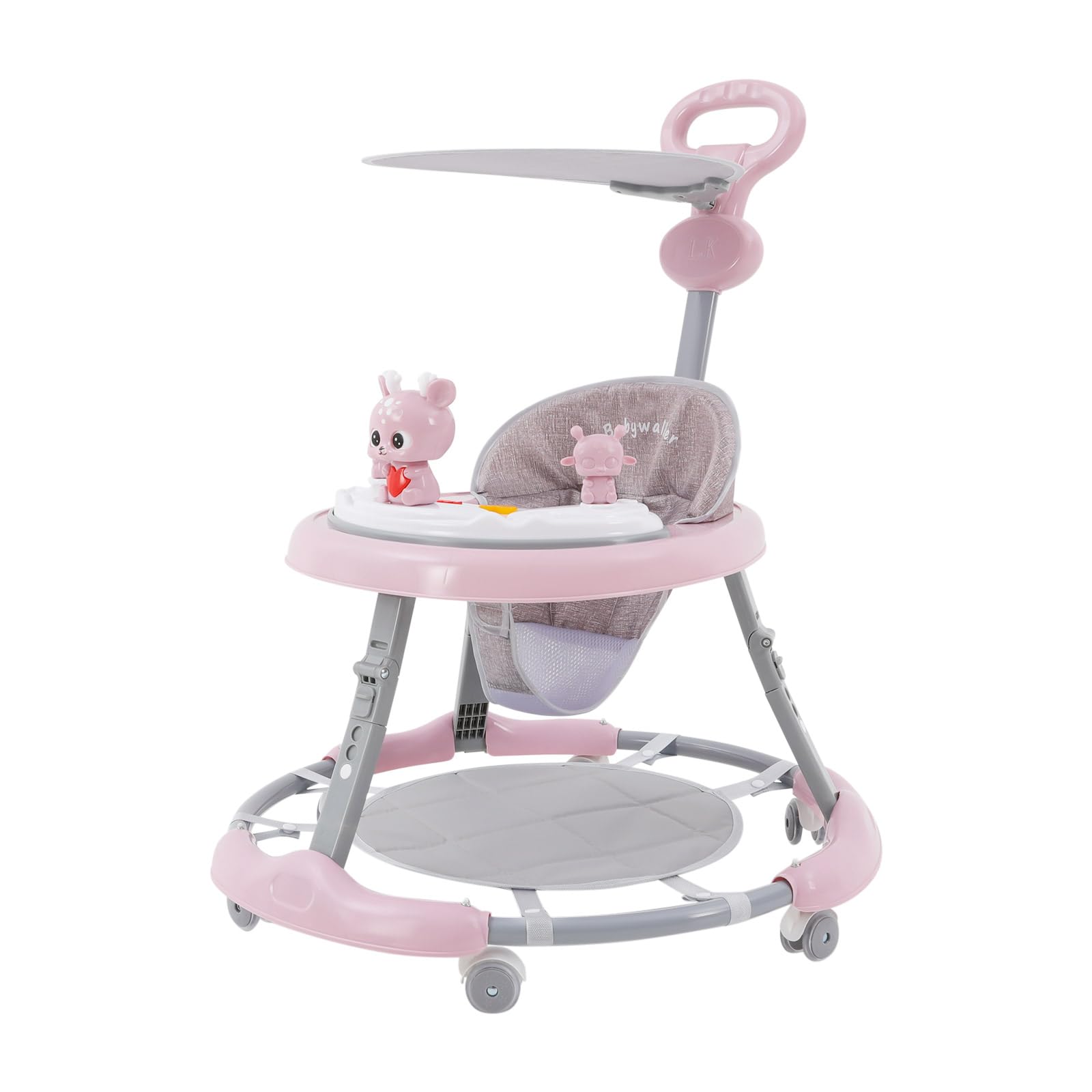 Andador de bebé andador escalable, Baby Walker Actividad Desarrollo, Andador Musical Ajustable 7 Alturas 4 en 1 Seguridad Anti basculación 6 Ruedas giratorias Plegable Casa Salón Viaje 70cm