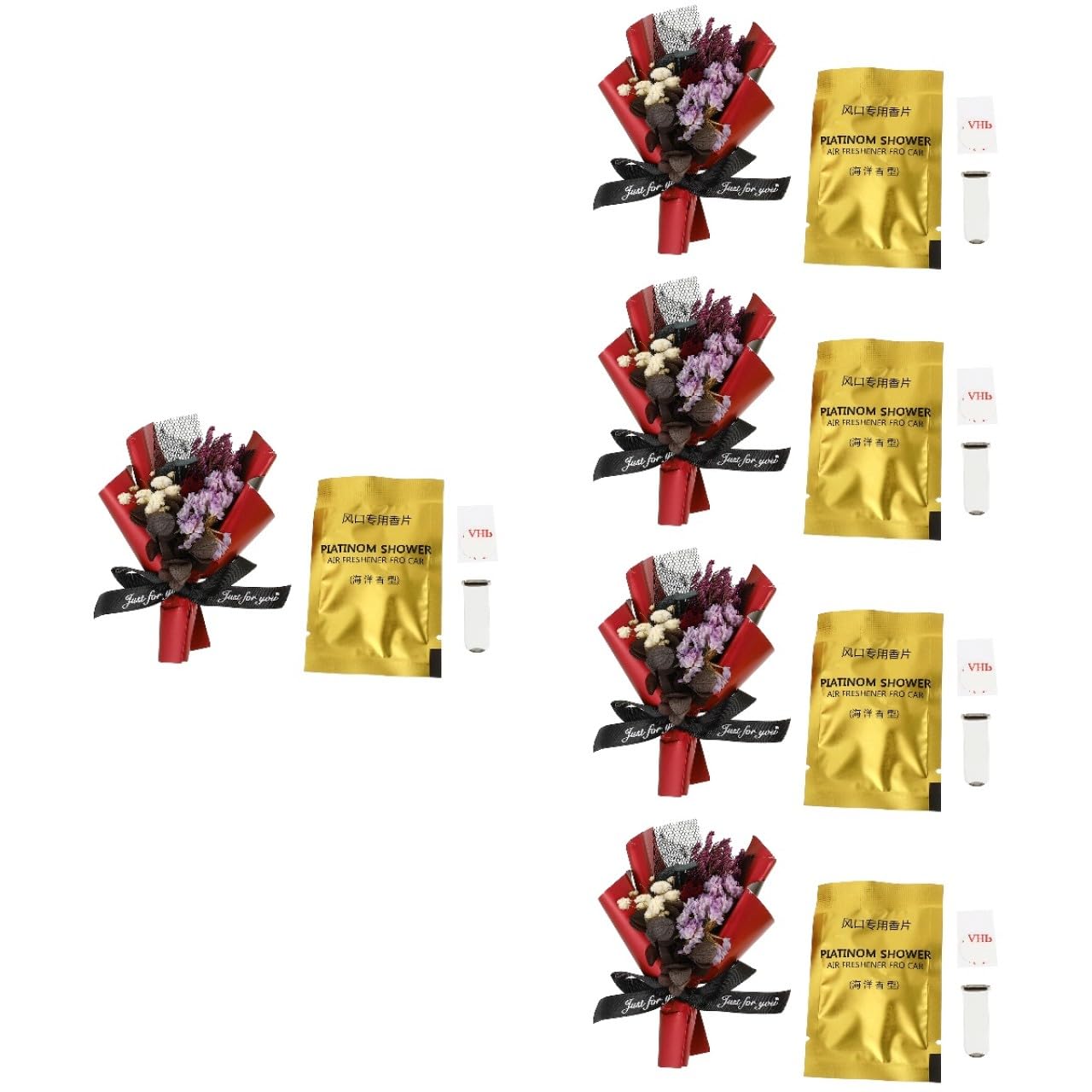 ULTECHNOVO 5pezzi Diffusore Per Auto Clip Con Fiore Di Decorazione Per Interni Auto Accessori Profumati Per Ventilazione Facile Da Installare e Resistente Design Elegante