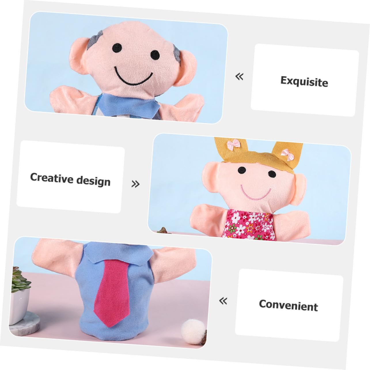 minkissy 6 pezzi Burattini da Mano per Giocattoli Creativi in Cotone PP Morbido Gioco di Ruolo e Racconti Interattivi Adatti Ragazzi e Ragazze Accessori Educativi e Divertenti