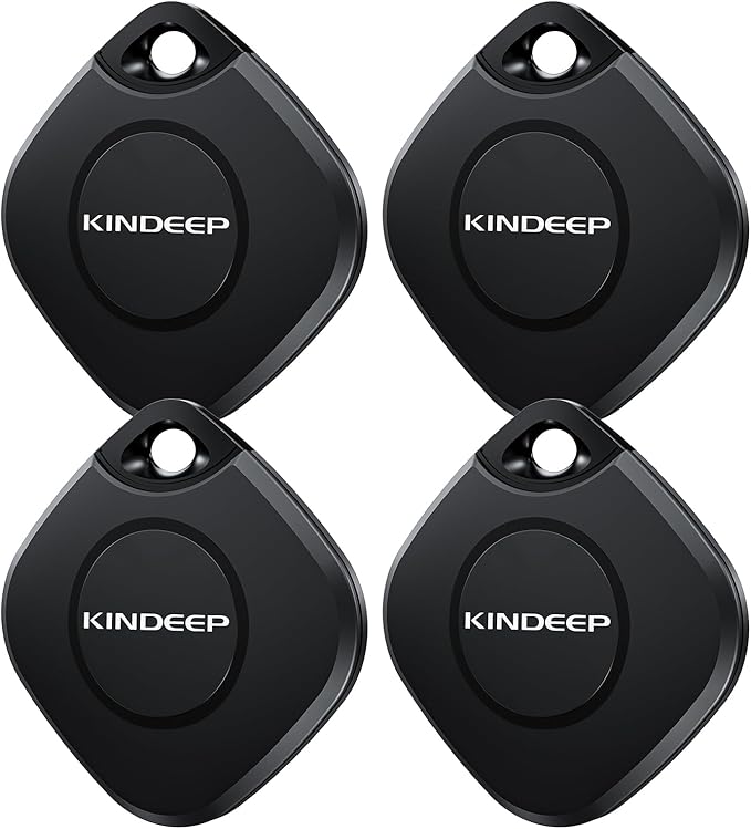 Air Tracker Tag-4 Pack: Smart Bluetooth Tracker Item Finder Work with Apple Find My (iOS only), Luggage Tracker for Kids Keys Wallet Bags Pets, Locator Tracking Device for Home Outdoor Travel Hiking