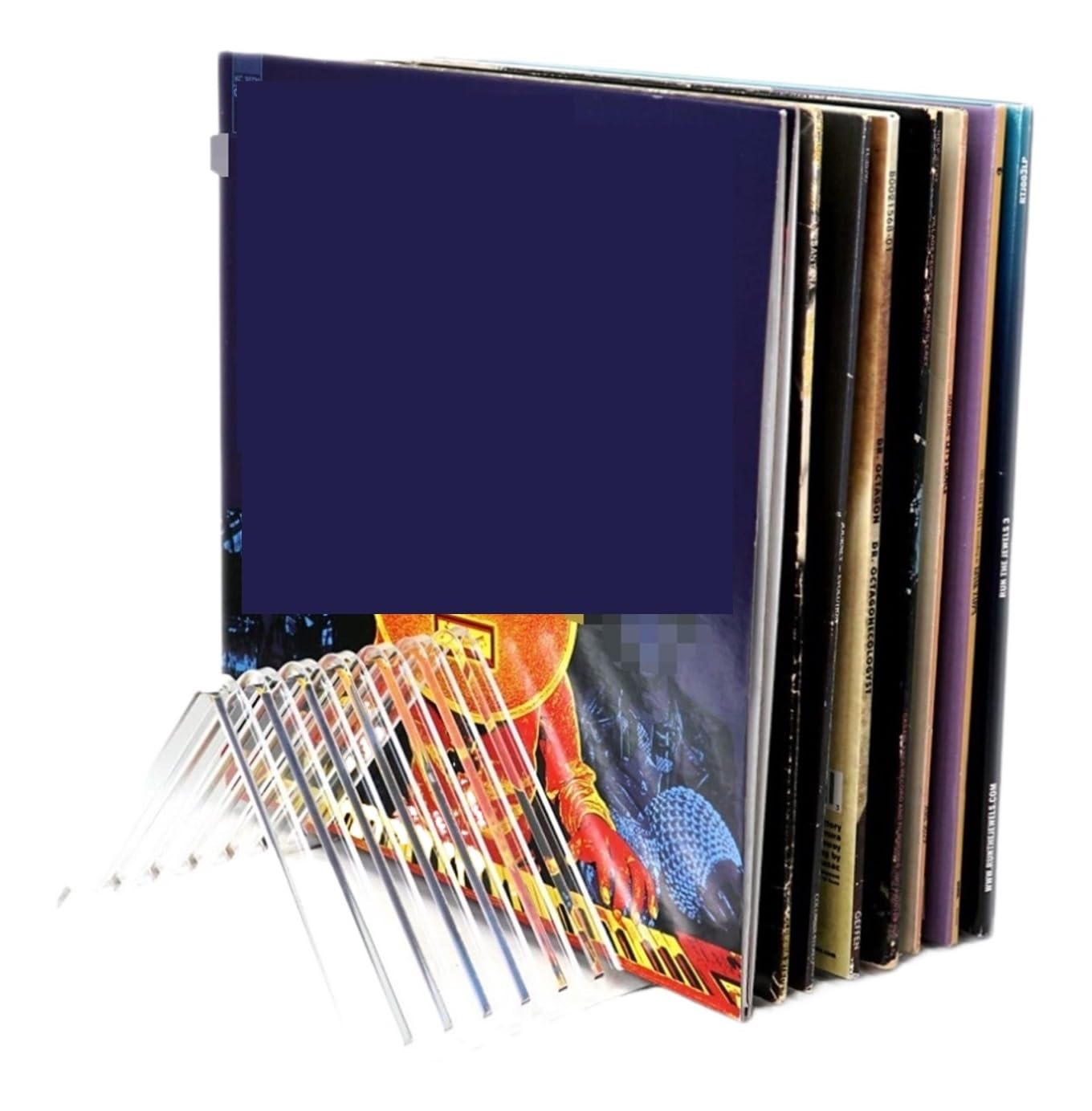 MHbdfsxz Vinyl Record Storage Holder 2 Pcs Transparent Acrylic Record Holder Display Rack Vinyl Storage Stand For Album Music Room
