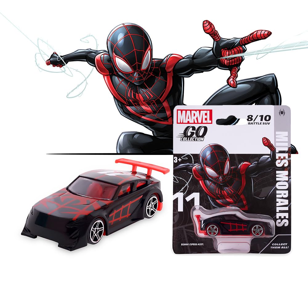 Miles Morales #8 Diecast Battle SUV Toy Car | 1:64 Diecast Toy Car Go Collection | Ages 3 & Up, Multicolor