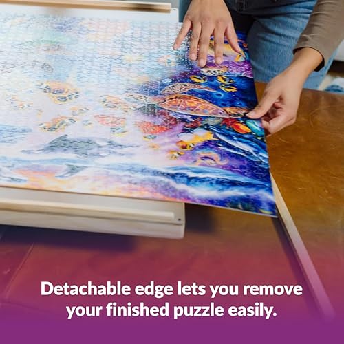 Miniatura 3 de Buffalo Games - Mesa de rompecabezas de madera - Tamaño jumbo se adapta a rompecabezas de hasta 2000 piezas - Cajones de almacenamiento con