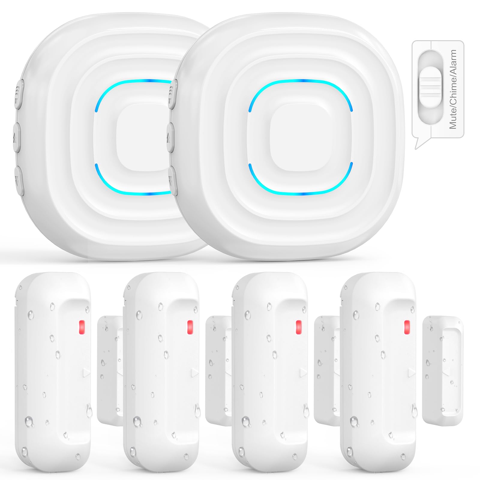 SanJie Wireless Door Sensor Alarm/Chime 2-in-1,2 Receiver 4 Sensor — image 1