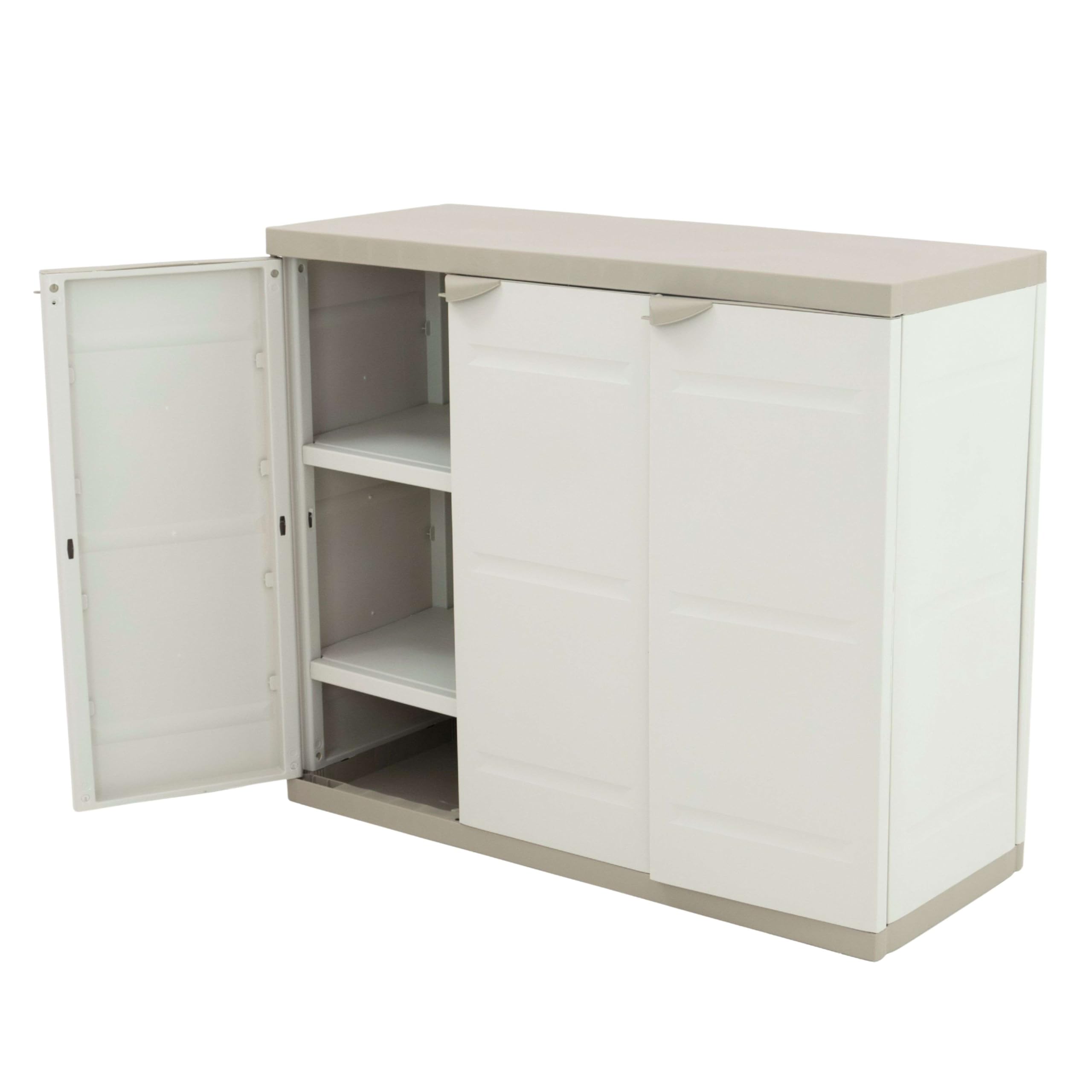 Plastiken (HLKRQ) Titanium Armarios, Beige, 105 (largo horizontal), 44 (ancho), 88 (alto) cm