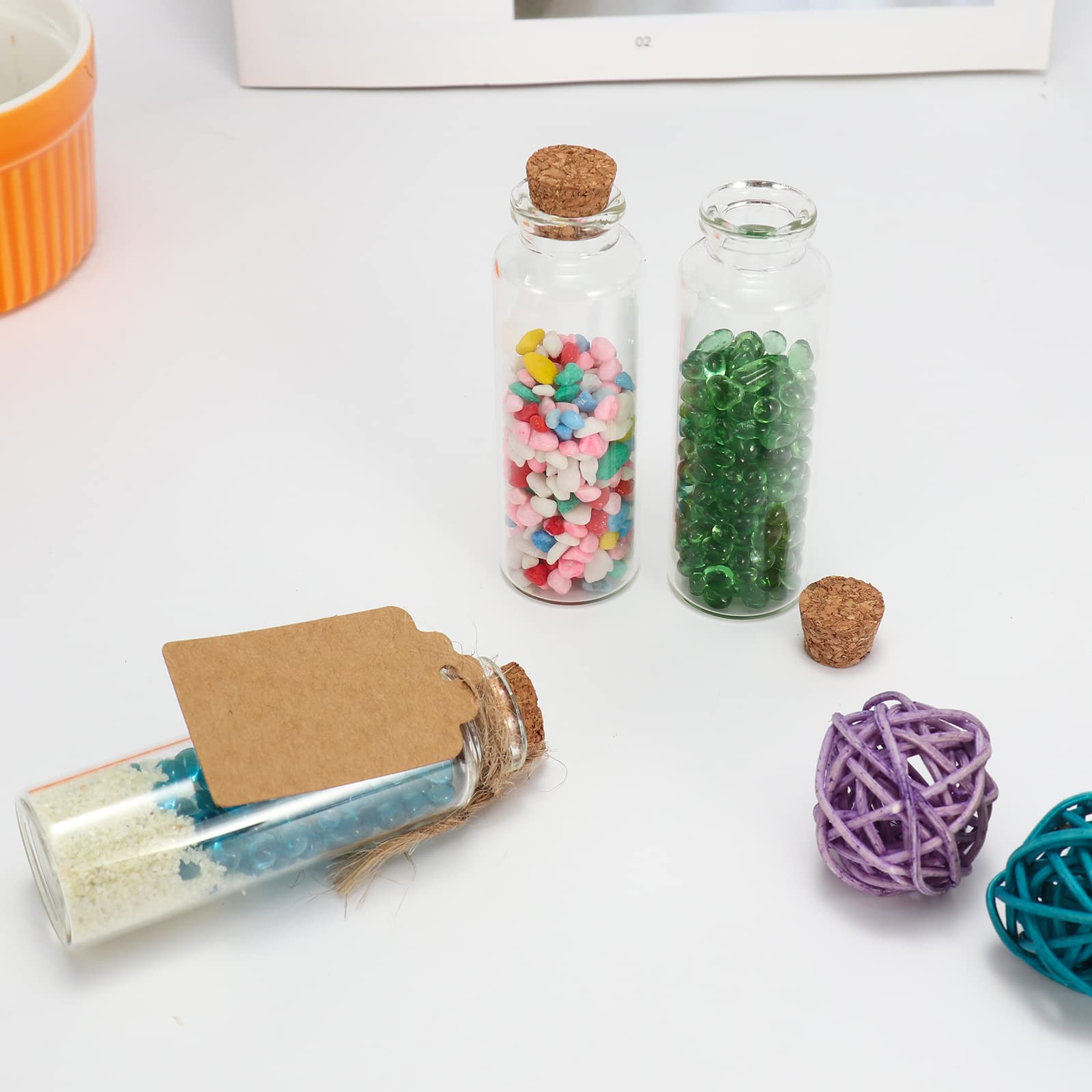 Glazen flesjes met kurk dop - 12 stuks - transparant - glas -120 ml | Fun en Feest