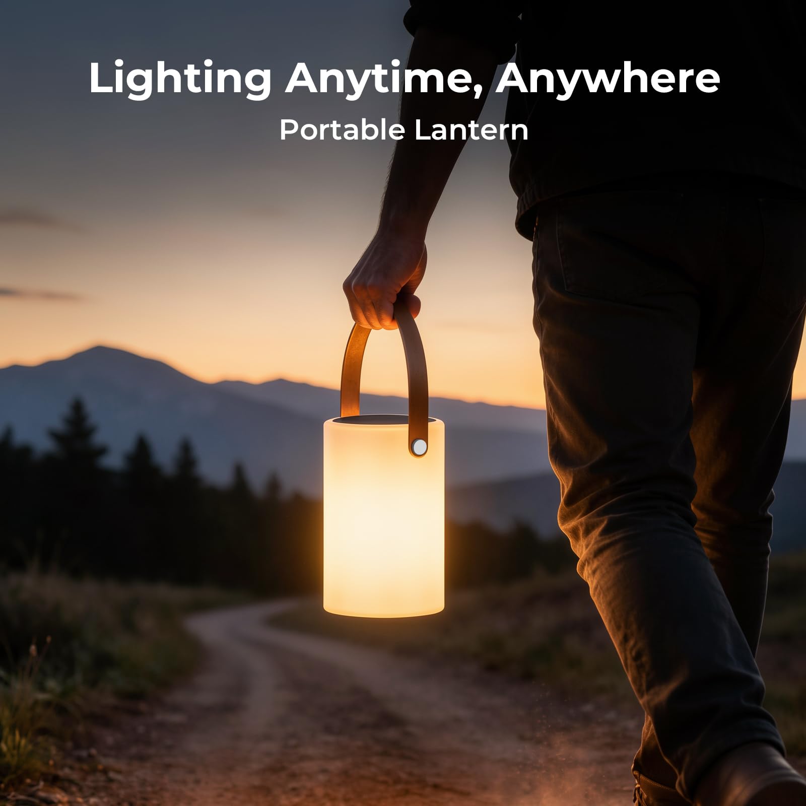 Gewiny Solar-Tischlampe, Outdoor-Solarlaternen, Outdoor-Lampen für Terrasse, wasserdicht, wiederaufladbare Laterne mit Lichtsensor, dimmbar, warmweiß und RGB-tragbare kabellose LED-Leuchten für Garten
