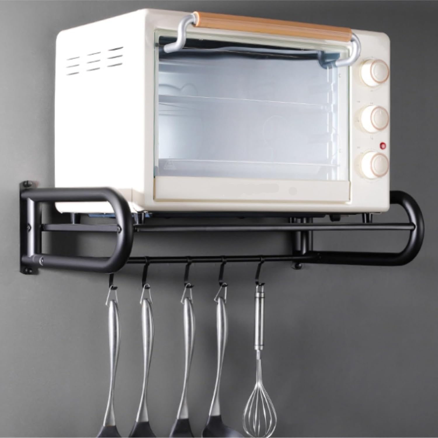 電子レンジ ラック キッチンラック レストラン用フック付き壁掛け電子レンジラック商業家庭用電子レンジ棚 キッチン 収納 キッチン 棚