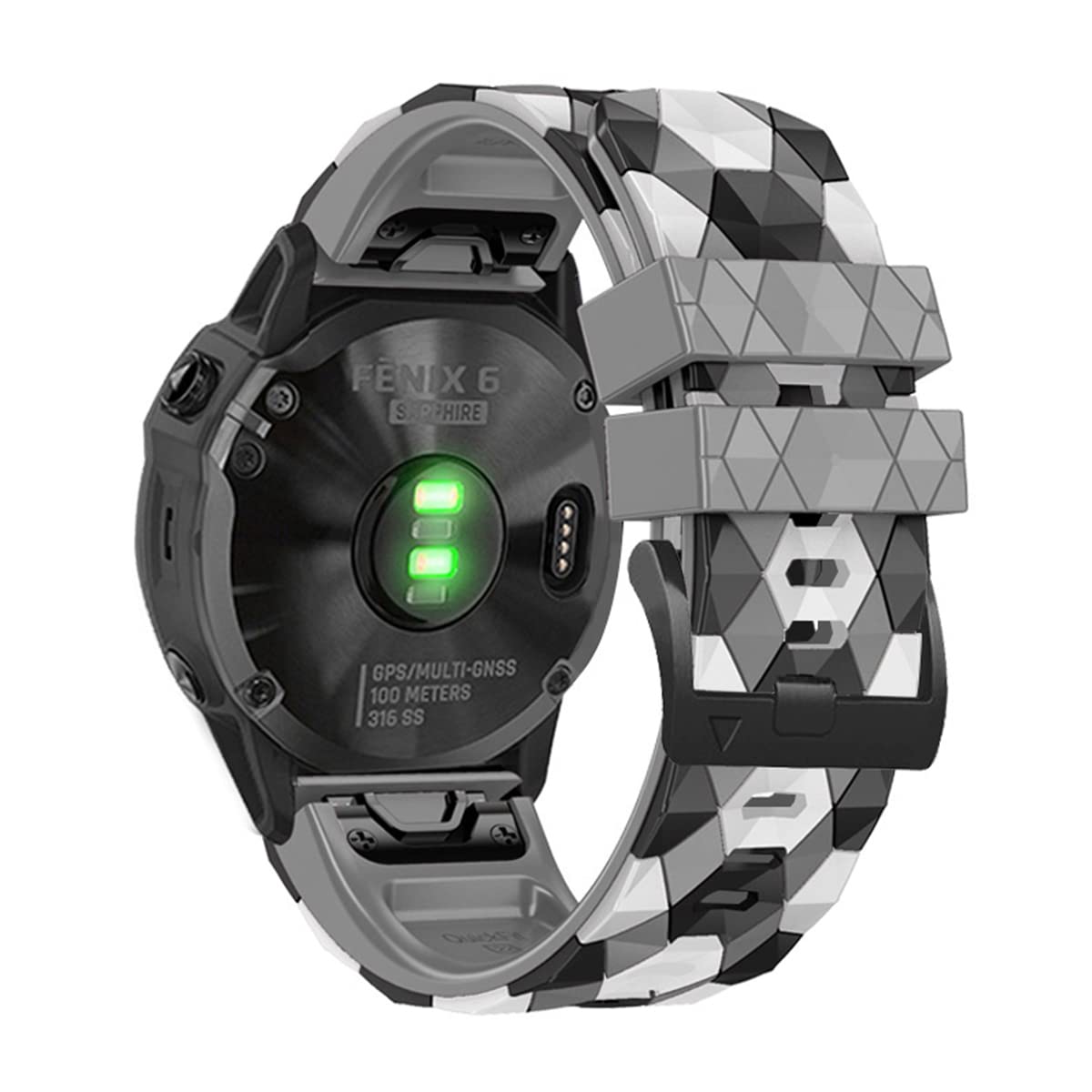 ThreeeggsCompatible with Fenix 7 Watch Band, Quick-fit 22mm Watch Strap Football Patten Wristbands for Fenix 6 / Fenix 6 Pro/Forerunner 945 745 / Instinct/EPIX 2 / Approach S62 S60